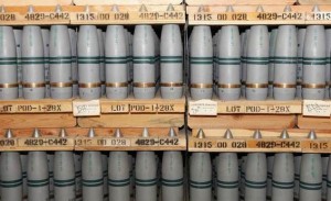 105 millimeter shells containing chemical weapons, part of US chemical stockpile.
