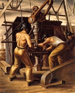 “Oil Rig Workers” by Jerry Bywaters