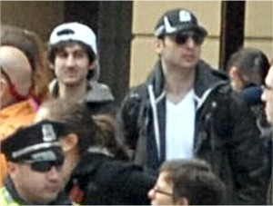 Dzhokhar Tsarnaev (left), Tamerlan Tsarnaev (right), surveillance image