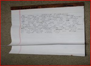 Ibragim’s handwritten murder confession, according to investigators