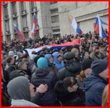 Pro-Russian protesters in Donetsk, Eastern Ukraine