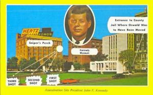 Postcard depicting the official JFK assassination story.