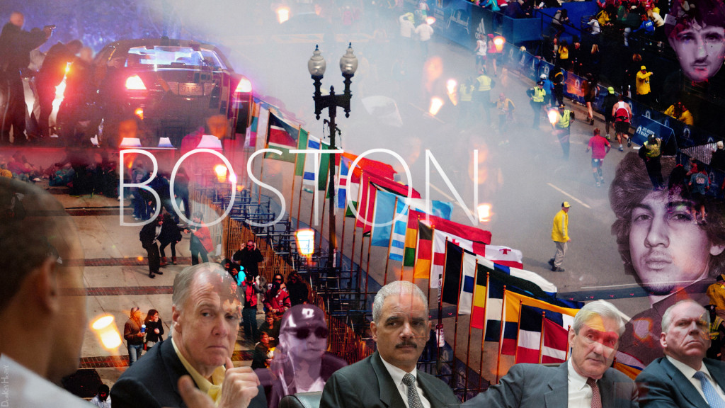 Photo collage of the Boston Marathon Bombing. By DonkeyHotey. 