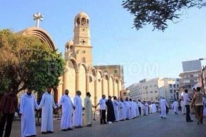 Muslims protecting church in Egypt, date unknown.