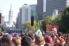 A 2008 voter registration rally in Philadelphia.
