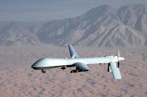 This predator drone is one that would be used in targeting killings, such as those that have claimed the lives of thousands of innocent civilians in the Middle East. Photo credit: Wikimedia Foundation
