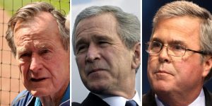What will a third Bush presidency mean for the US? Photo credit: SBoyd / Wikimedia, DoD photo, PD / Wikimedia, Gage Skidmore / Flickr