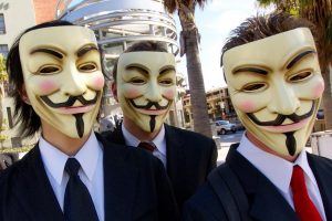 Members of Anonymous with Guy Fawkes masks.  Photo credit:  Peter K. Levy / Flickr (CC BY-SA 2.0)