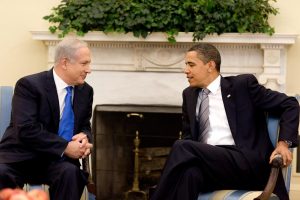 President Barack Obama is meeting with Israeli Prime Minister Benjamin Netanyahu at the White House today. About this photo: President Barack Obama with Israeli Prime Minister Benjamin Netanyahu in the Oval Office. (May 18, 2009) Photo Credit: Pete Souza / The White House / Flickr