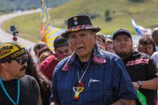 Dakota Access Pipeline prayer walk led by Dennis Banks. Photo credit: With permission from Paula Bard