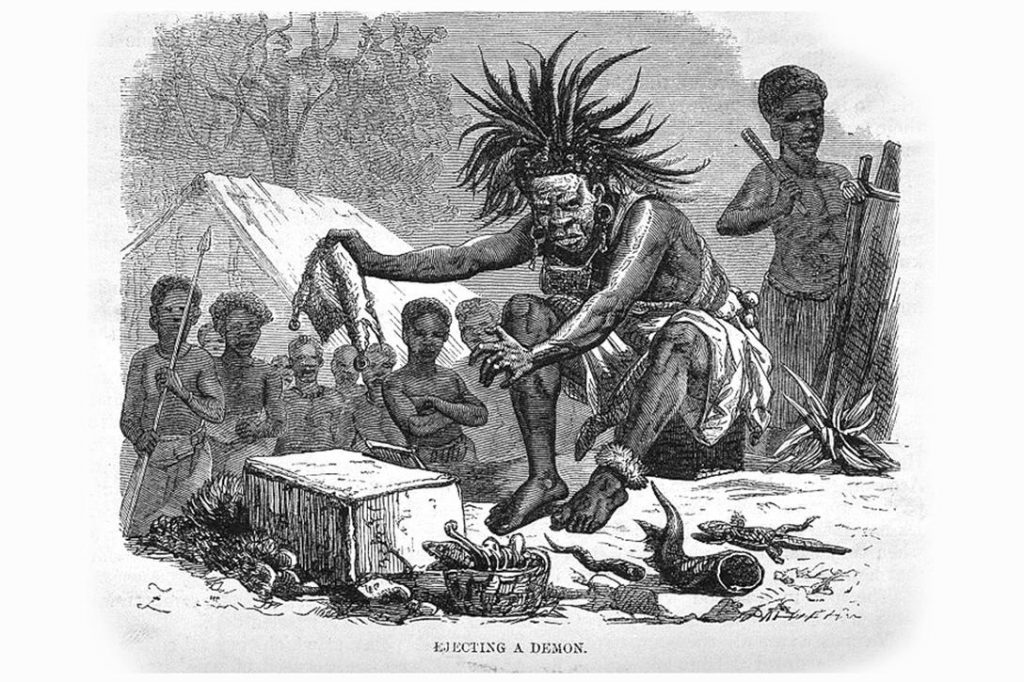 African medicine man or shaman Photo credit: John Leech / Wellcome Trust / Wikimedia (CC BY 4.0) 