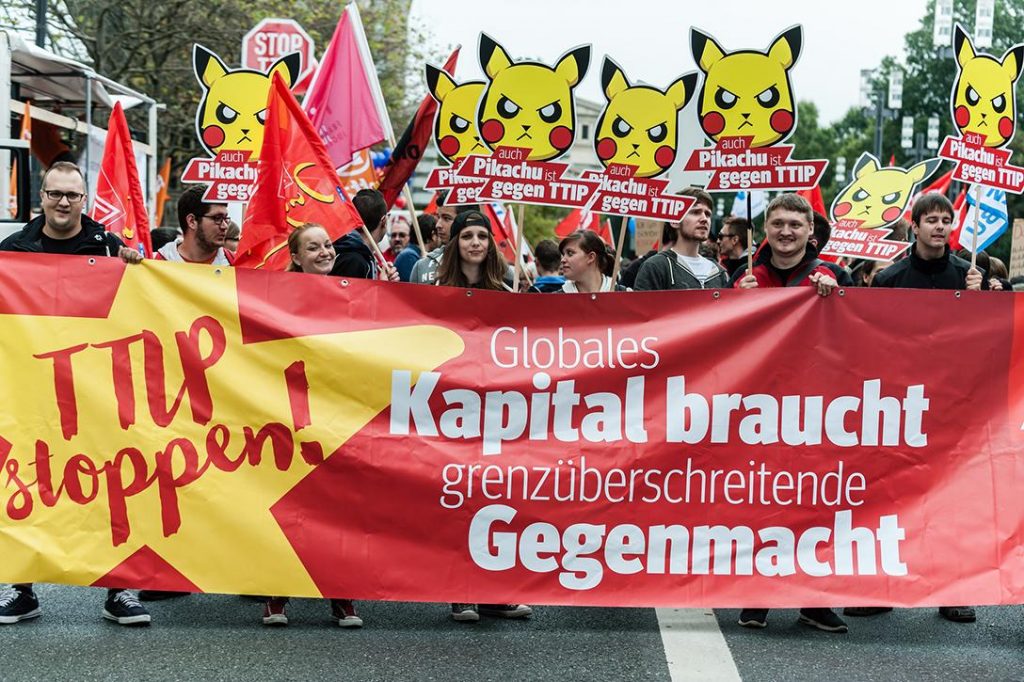 Protest against TTIP & CETA in Frankfurt, Germany. Photo credit:  Patrick G. Stößer / Campact / Flickr  (CC BY-NC 2.0) 
