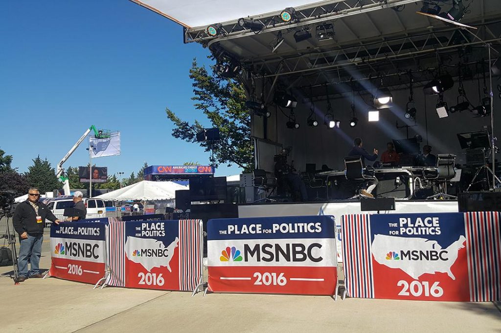 MSNBC set at Hofstra University Photo credit: With permission from Charis Satchell 