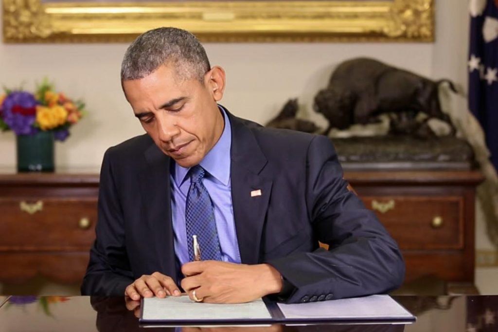 President Barack Obama commuting the sentences of 46 prisoners. Photo credit: The White House / YouTube 