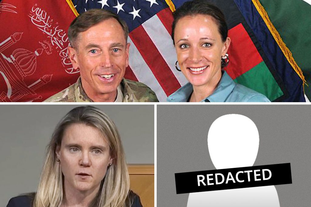 David Petraeus, Paula Broadwell (top right), Siobhan Gorman, unnamed CIA press officer