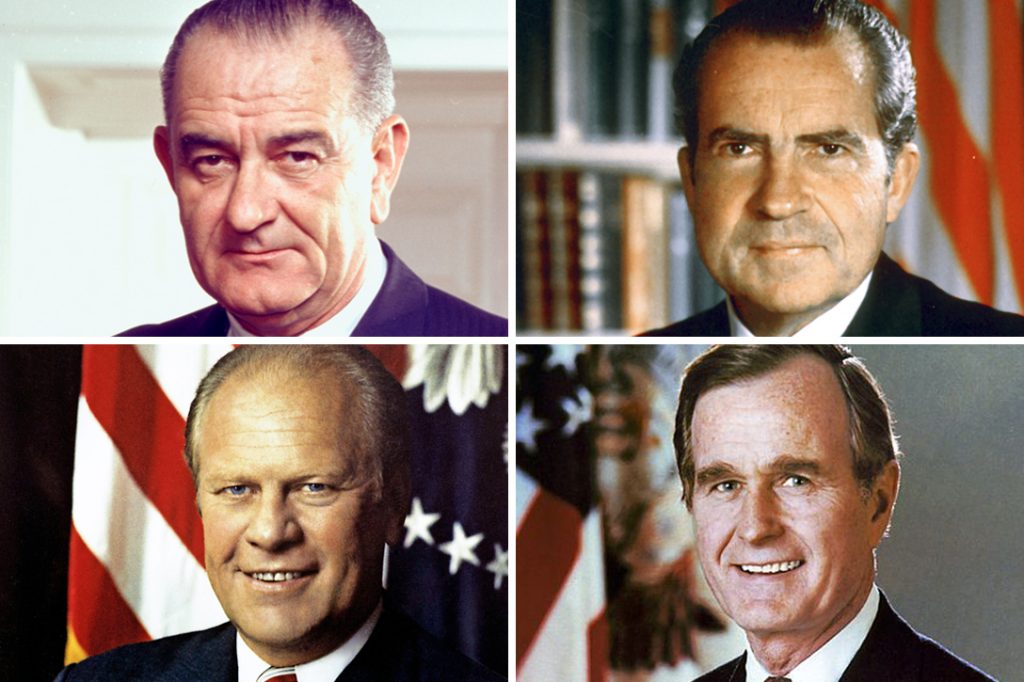 LBJ, Richard Nixon, Gerald Ford, George HW Bush