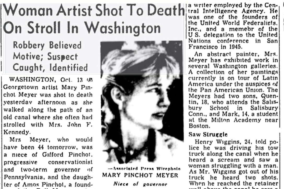 new story, Mary Pinchot Meyer, death