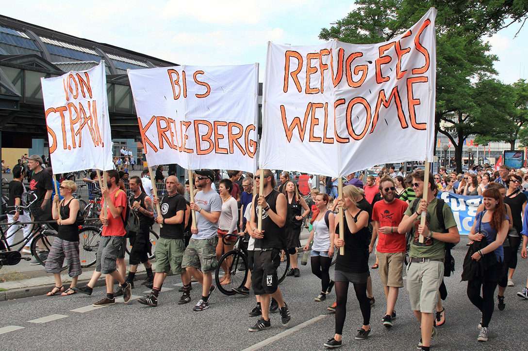 pro-refugee demonstration, Hamburg
