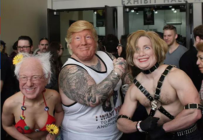 Bernie, Trump, Hillary, costume