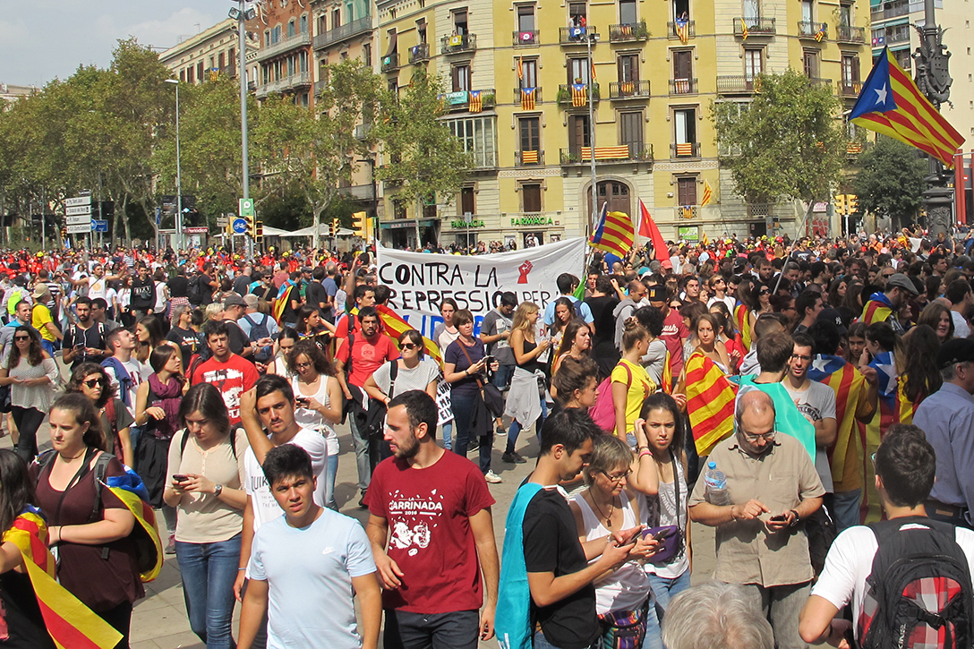 protesters, Barcelona
