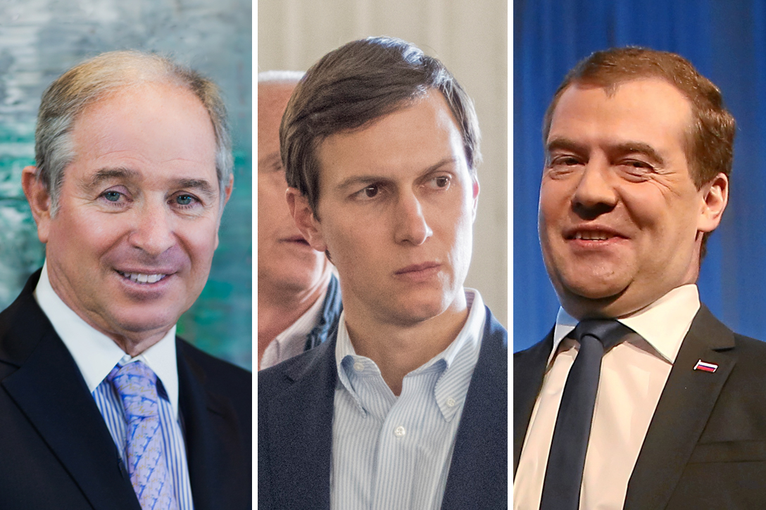 Stephen A. Schwarzman, Jared Kushner, Dmitry Medvedev