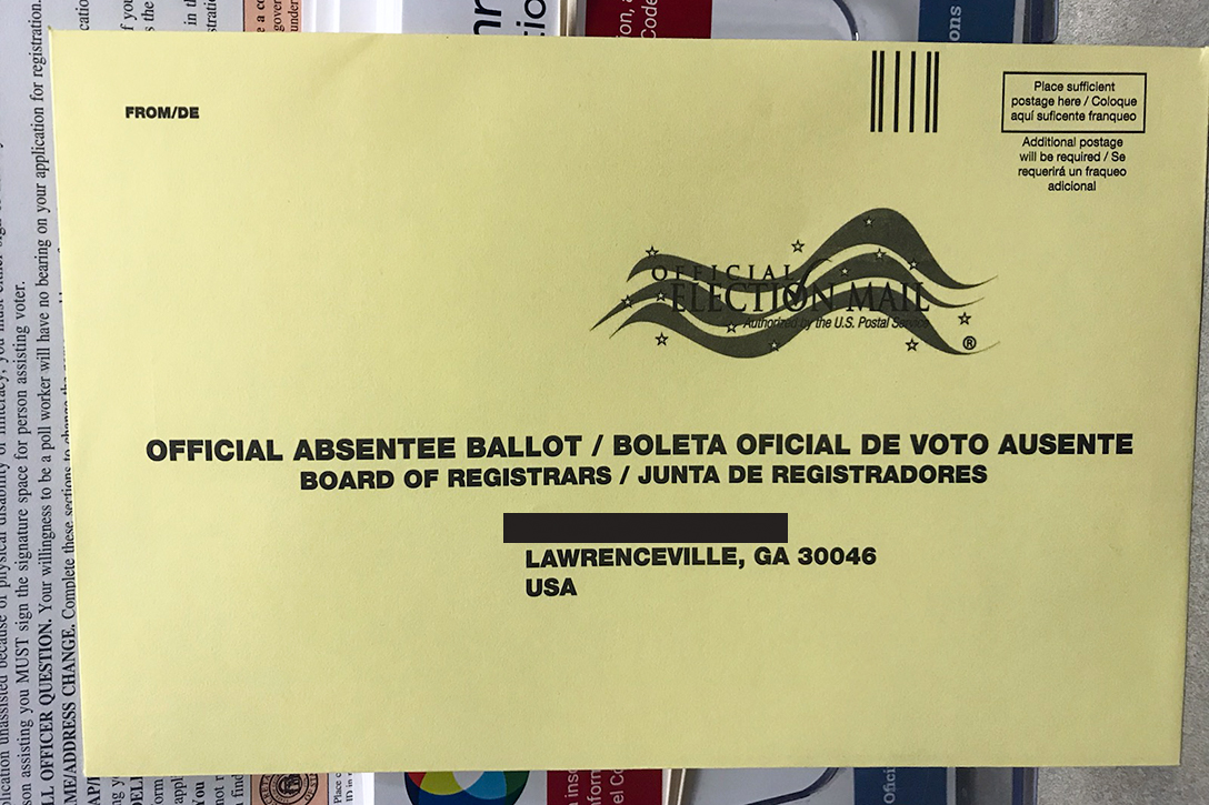 Georgia absentee ballot envelope