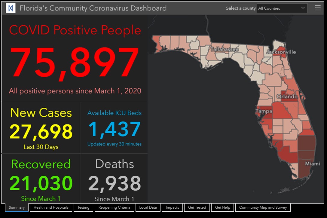 Florida's Community Coronavirus Dashboard