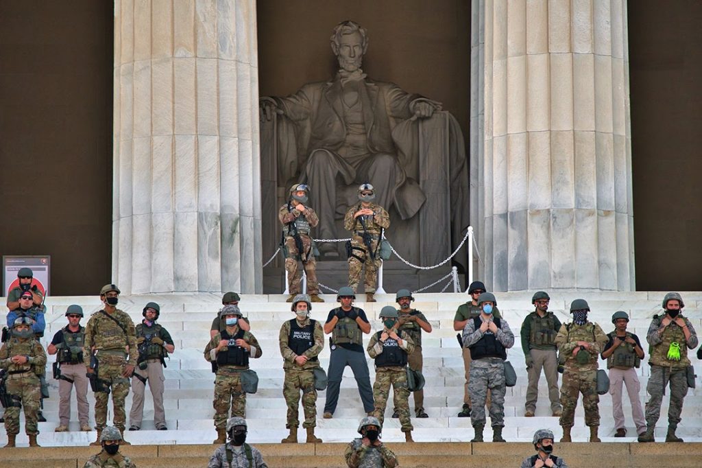 military police, Lincoln Memorial, George Floyd