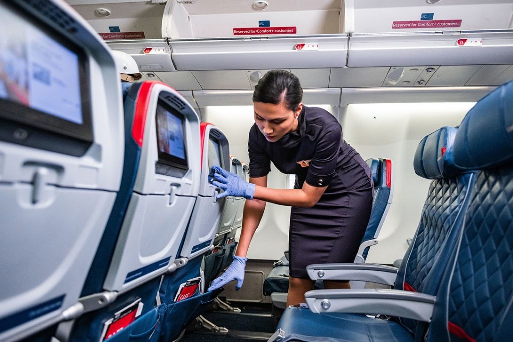 Flight Attendant, cleaning