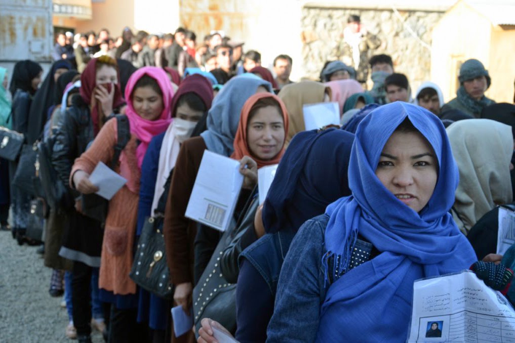 Afghanistan, Women voting, 2018
