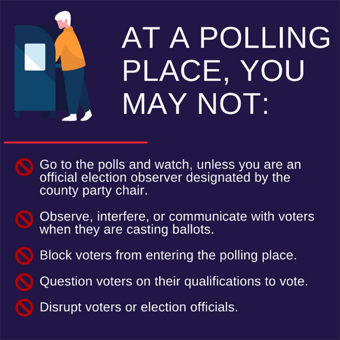 Polling place, warning