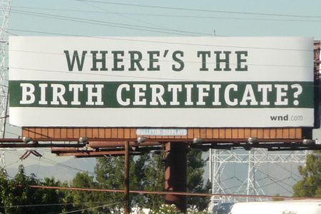 Billboard Obama Birth Certificate
