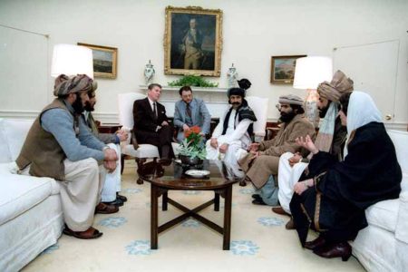 President Reagan, Afghan fighters