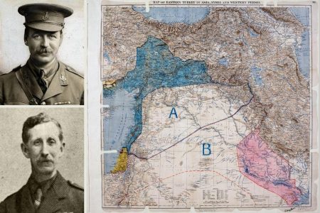 Sir Mark Sykes, François Georges-Picot, Sykes-Picot Agreement Map
