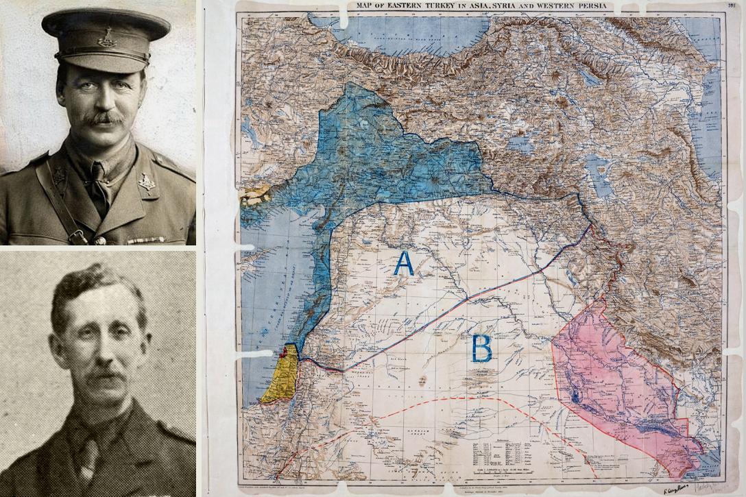 Sir Mark Sykes, François Georges-Picot, Sykes-Picot Agreement Map