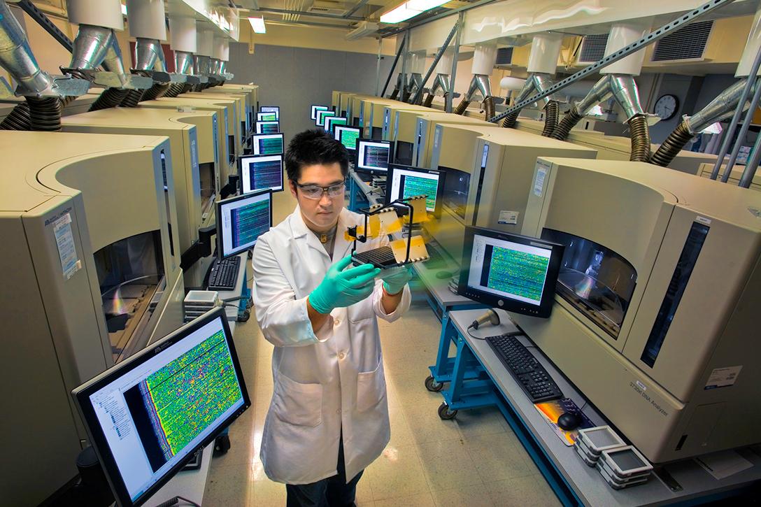 Researcher with 3730XL DNA analyzers