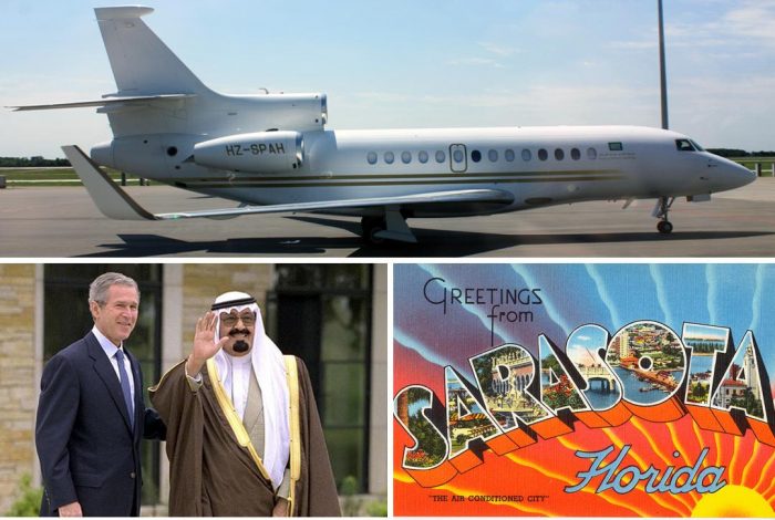 Bush, Abdullah, Sarasota, jet