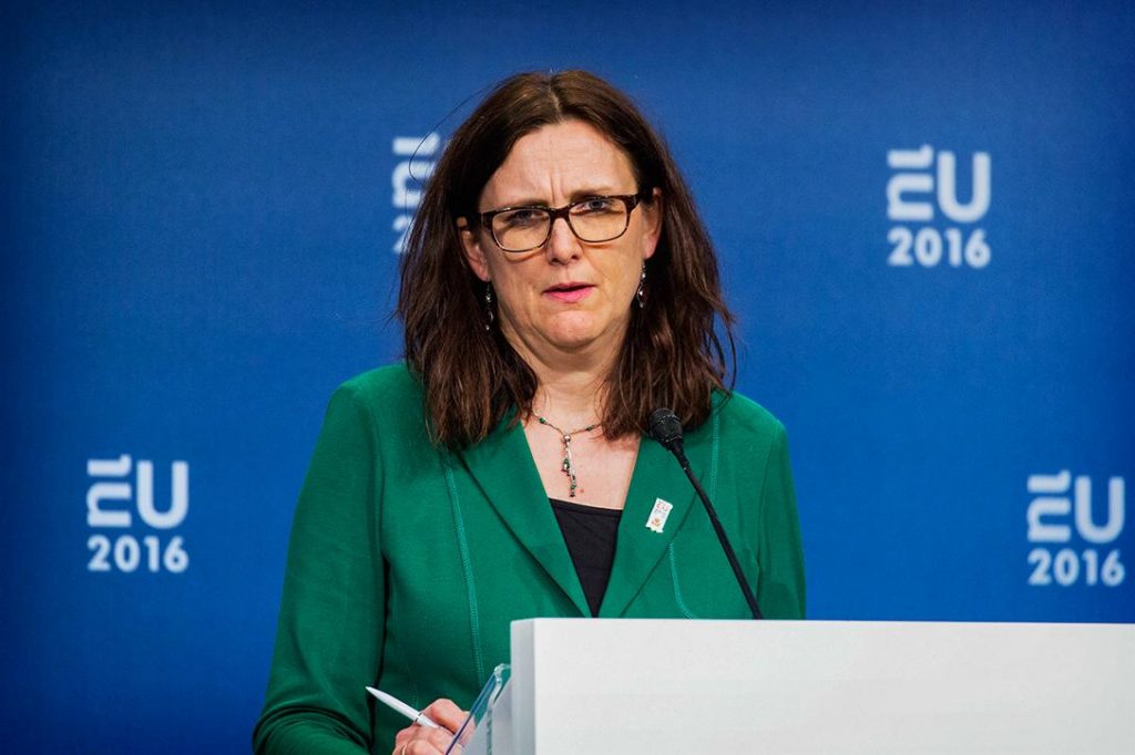 EU Trade Commissioner Cecilia Malmström Photo credit: EU2016 NL / Flickr (CC BY 2.0) 
