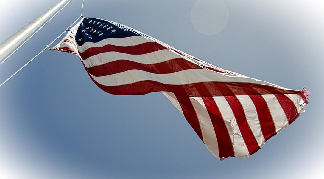 American flag at Half Mast