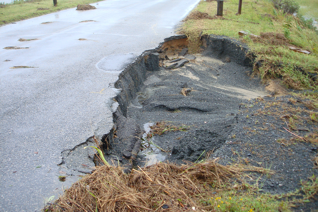 Ocean erosion to roads