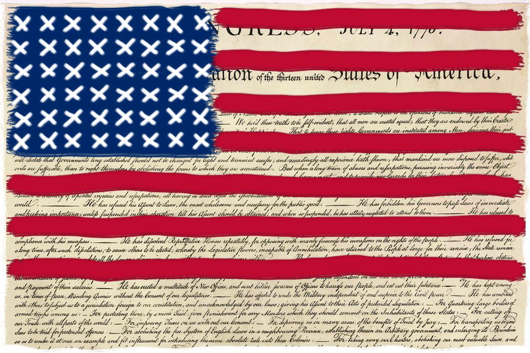 Redacted Flag, Declaration of Independance