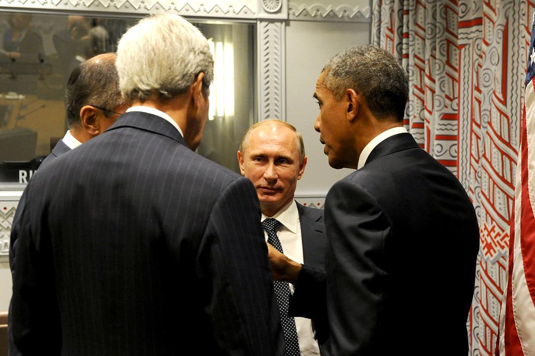 Vladimir Putin, John Kerry, Barack Obama