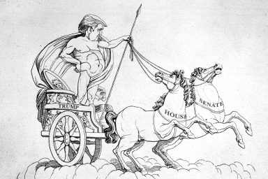 Donald Trump, gladiator, chariot