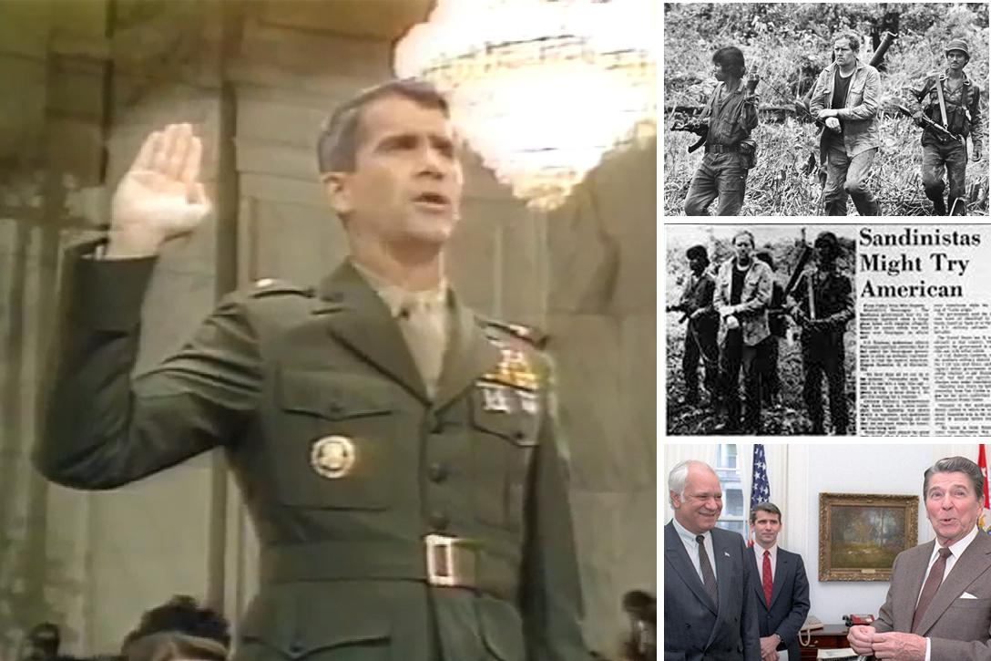 Oliver North, Eugene Hasenfus, Ronald Reagan, Adolfo Calero