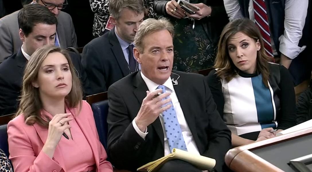 John Roberts of Fox News asks a question at White House press briefing.