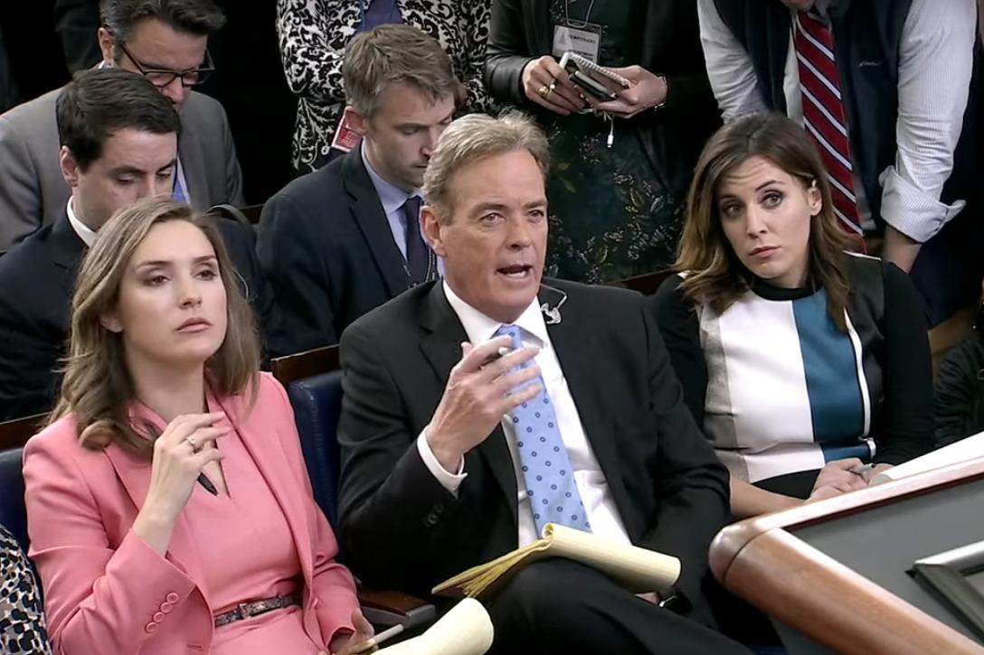 John Roberts of Fox News asks a question at White House press briefing.