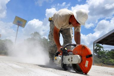 crystalline silica, concrete, cutting, dust