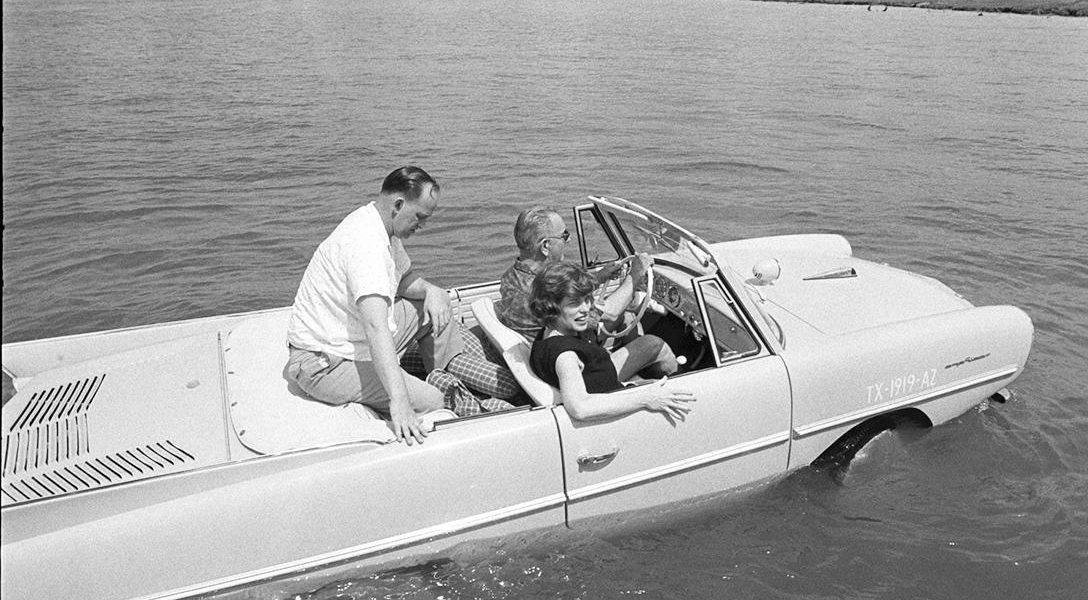 Lyndon Johnson, LBJ, amphibious car