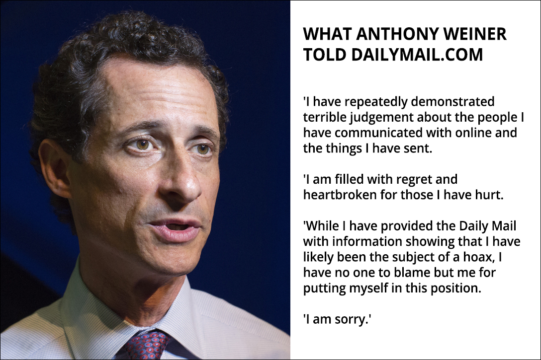 Image result for Anthony Weiner: It was a hoax