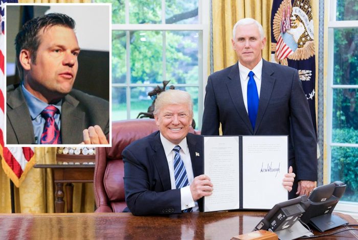 Kris Kobach, Donald Trump, Mike Pence
